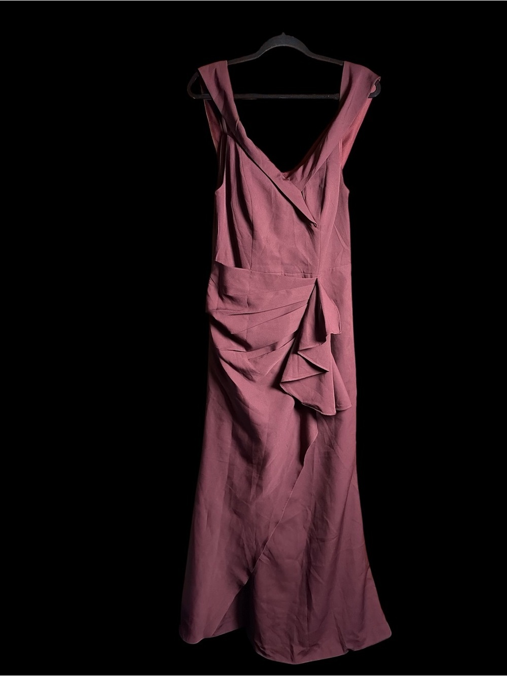 JASAMBAC Womens Off Shoulder V Neck Ruched Bodycon Formal Dress Sz 8
